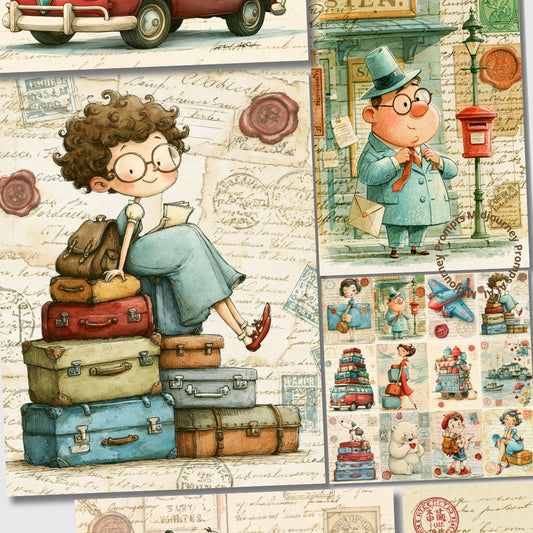 Midjourney V 8.1 Prompts for Cute Traveler Adventures Journal Pages