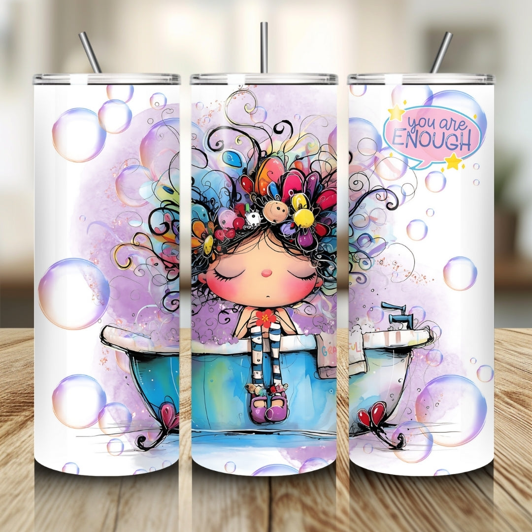 Cute Quirky Girl Tumbler Wrap Affirmations Tumbler