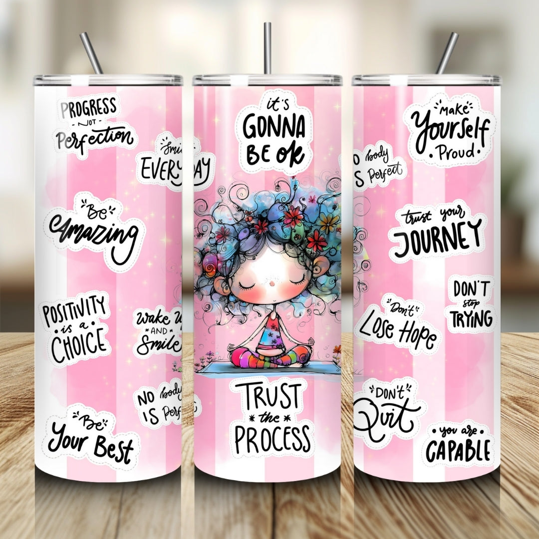 Cute Quirky Girl Tumbler Wrap Affirmations Tumbler