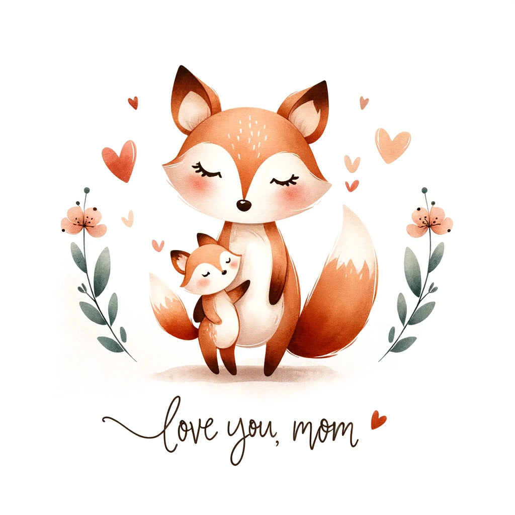 a fox DALLE3 DALLE Prompt For Mothers Day Illustrations With Text