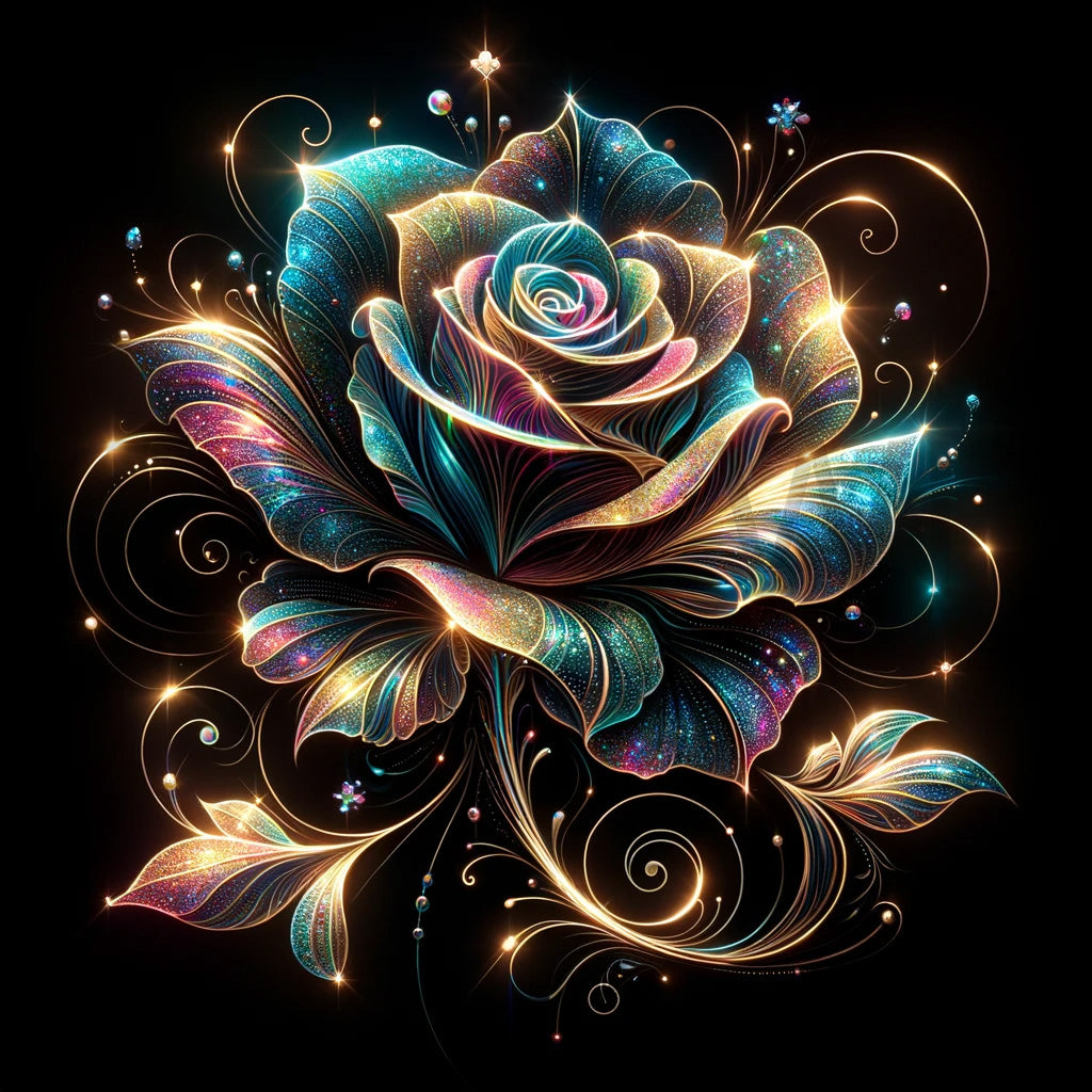 a rose Glowing Silhouette T-shirt Design 