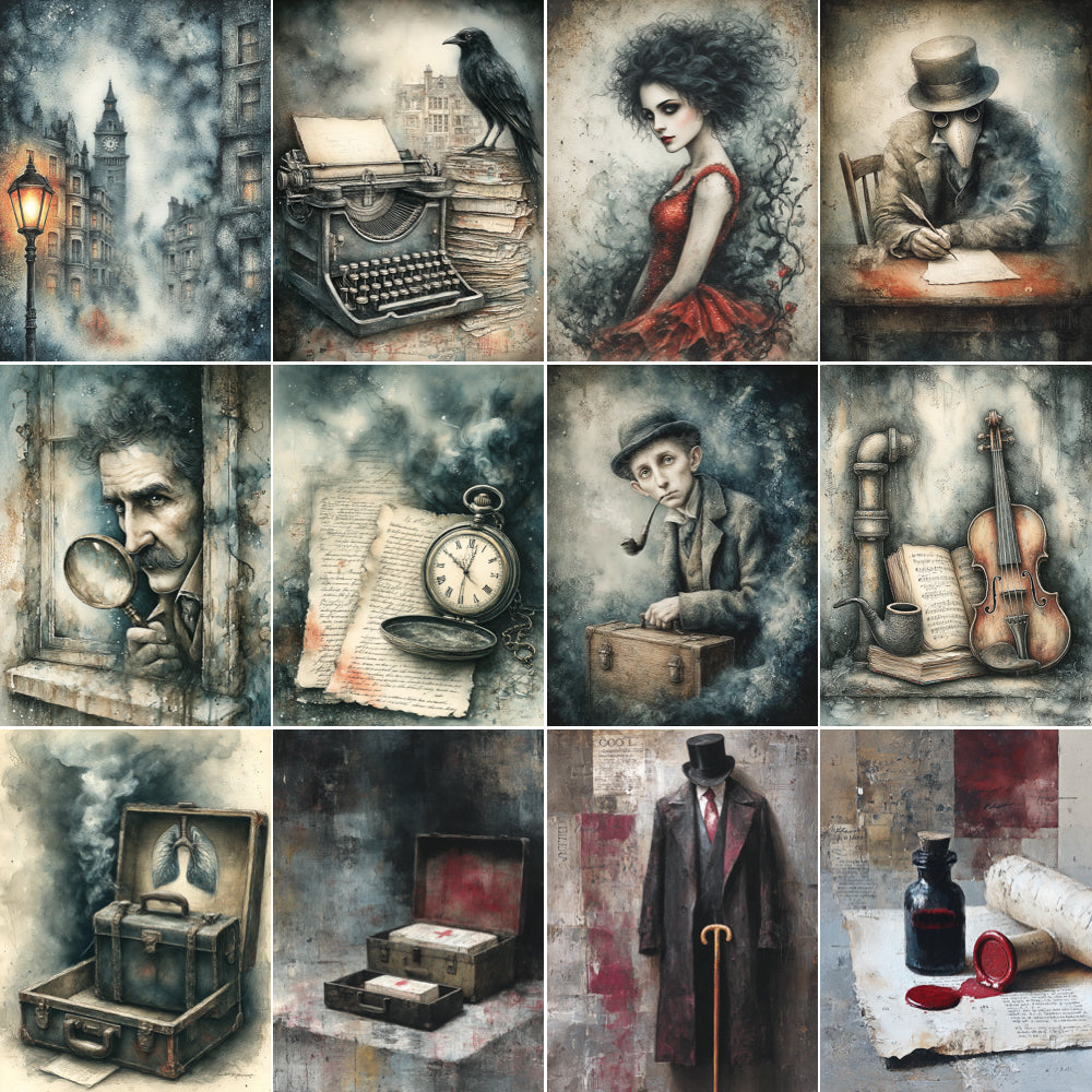 Midjourney V 7 Prompts for DUAL A Study in Scarlet Junk Journal