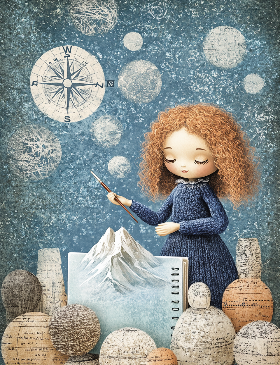 Midjourney V 6.1 Prompts for DUAL Antarctic Winter Junk Journal