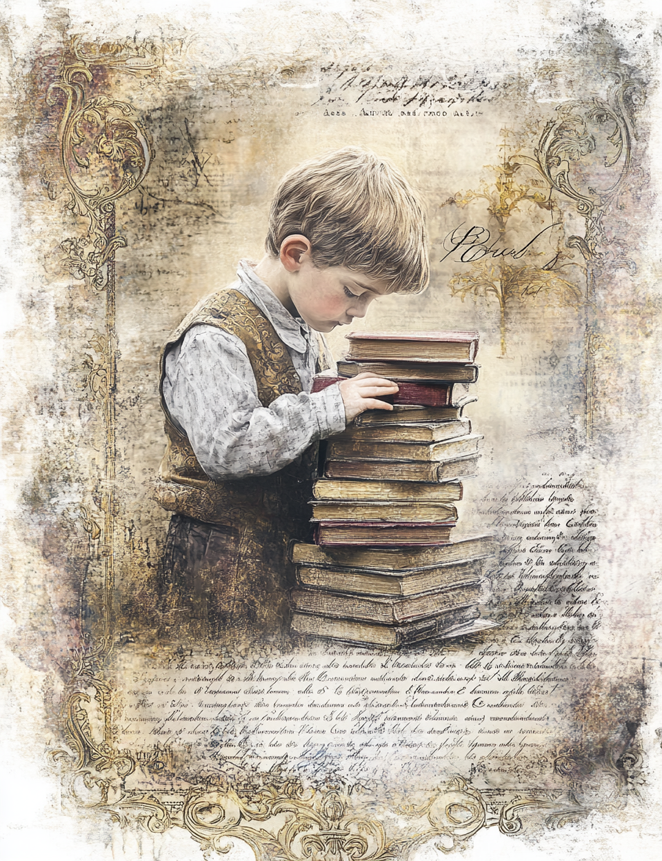 Midjourney V 6.1 Prompts for DUAL Antique Bookshelf and Readers