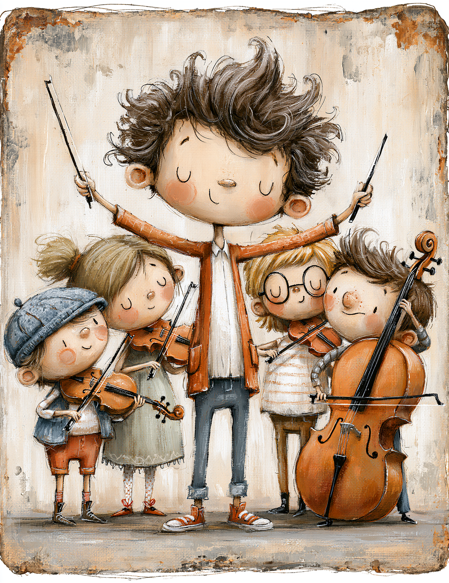 Midjourney V 8.1 Prompts for DUAL Boy the Musician Genius Pages
