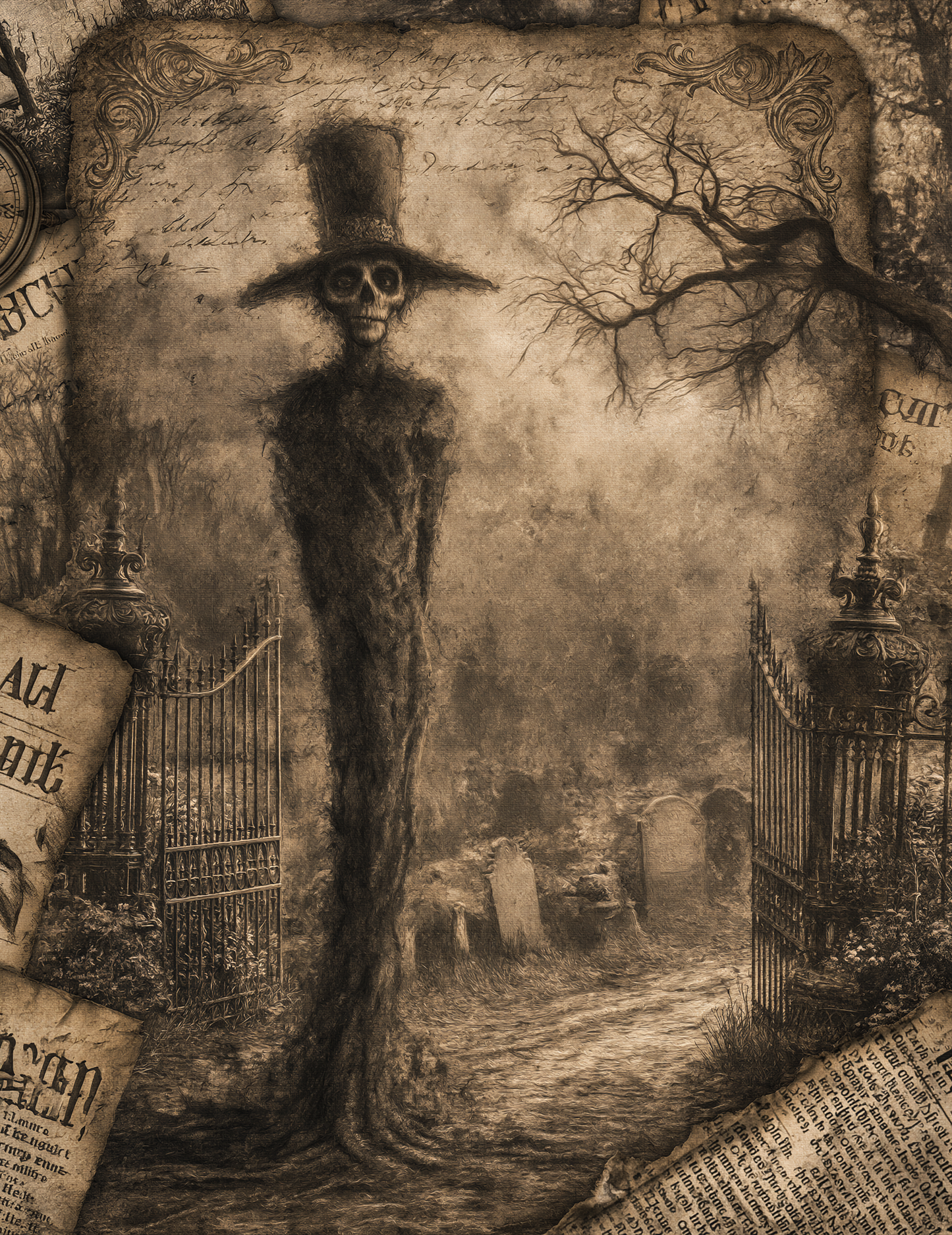 Midjourney V 8.1 Prompts for DUAL Cemetery Tales Digital Pages