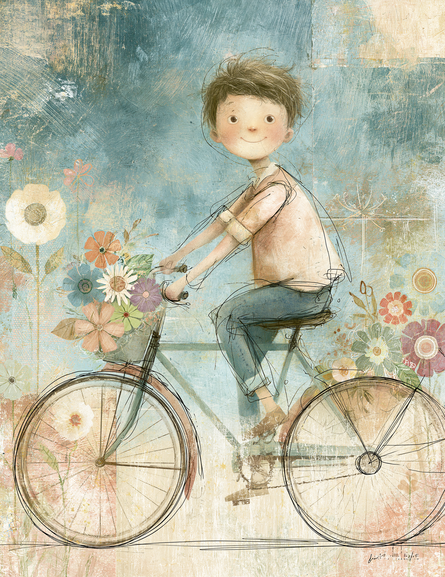 Midjourney V 8.1 Prompts for DUAL Childlike Crayon Pencil Illustrations