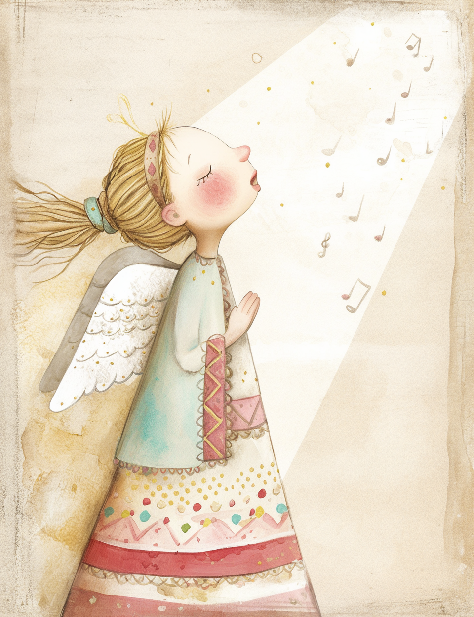 Midjourney NIJI Prompts for DUAL DUAL Christmas Angel Junk Journal Pages