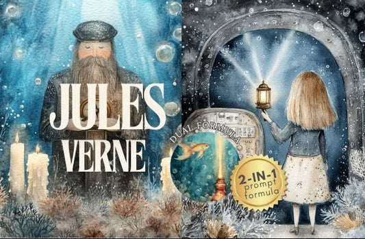 Midjourney V 6.1 Prompts for DUAL Jules Verne Under the Sea Illustrations