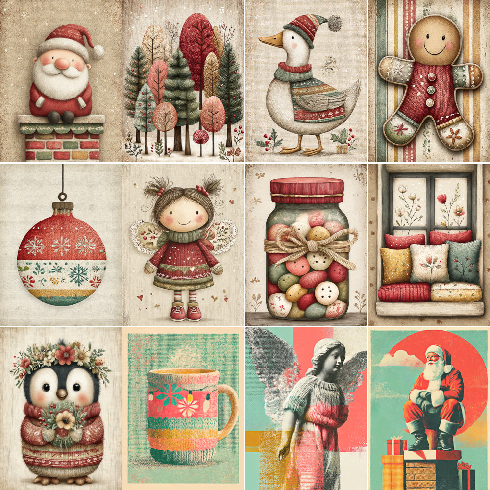 Midjourney V 7 Prompts for DUAL Cozy Wood Christmas Pages
