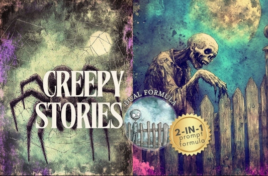 Midjourney V 6.1 Prompts for DUAL Creepy Stories for Halloween