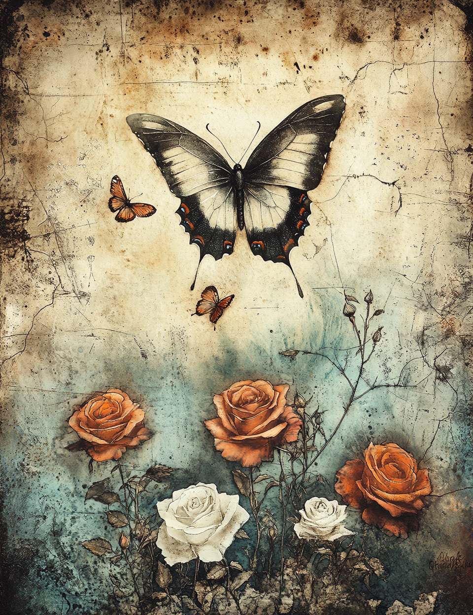 Midjourney V 6.1 Prompts for DUAL Distressed Chateaucore Junk Journal