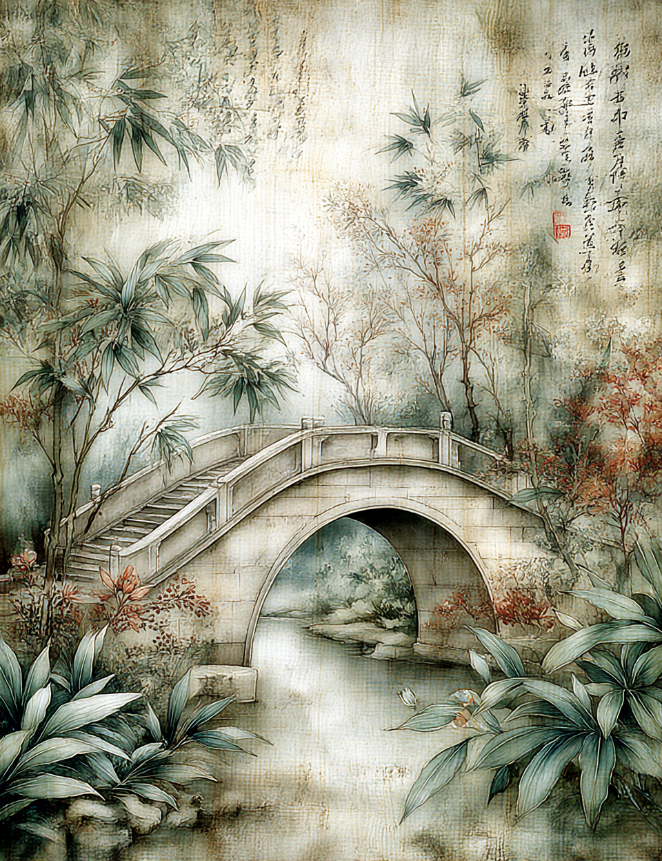 Midjourney V 7 Prompts for DUAL East Asian Traditional Art Pages