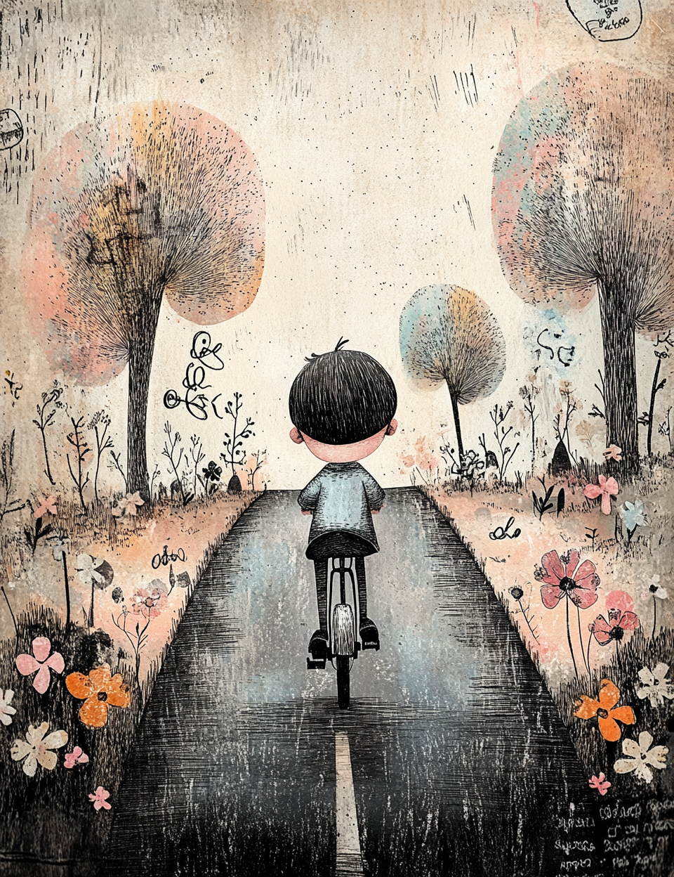 Midjourney V 6.1 Prompts for DUAL Eerie Pastoral Meadow Cartoon