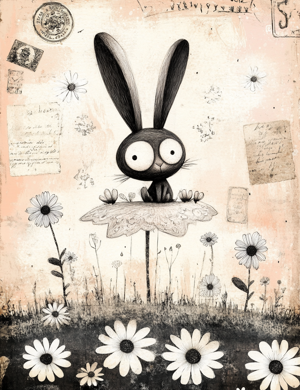 Midjourney V 6.1 Prompts for DUAL Eerie Pastoral Meadow Cartoon