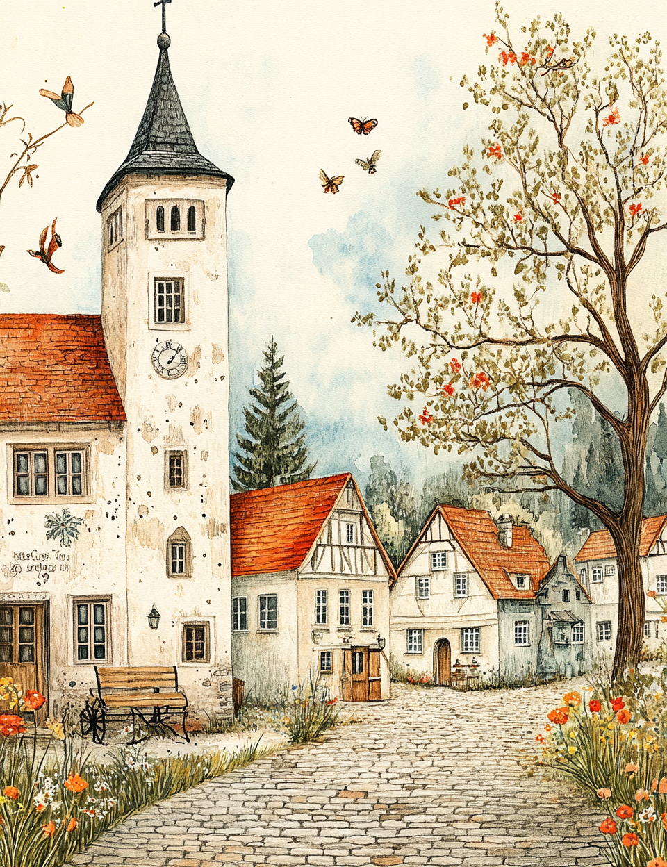 Midjourney V 6.1 Prompts for DUAL European Children’s Books Pages