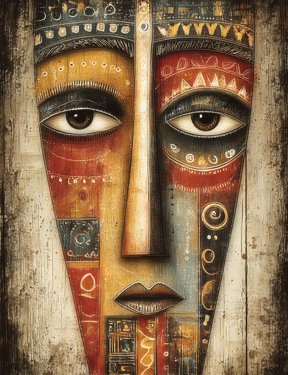 Midjourney V 7 Prompts for DUAL Folk Stamps Tribal Papers