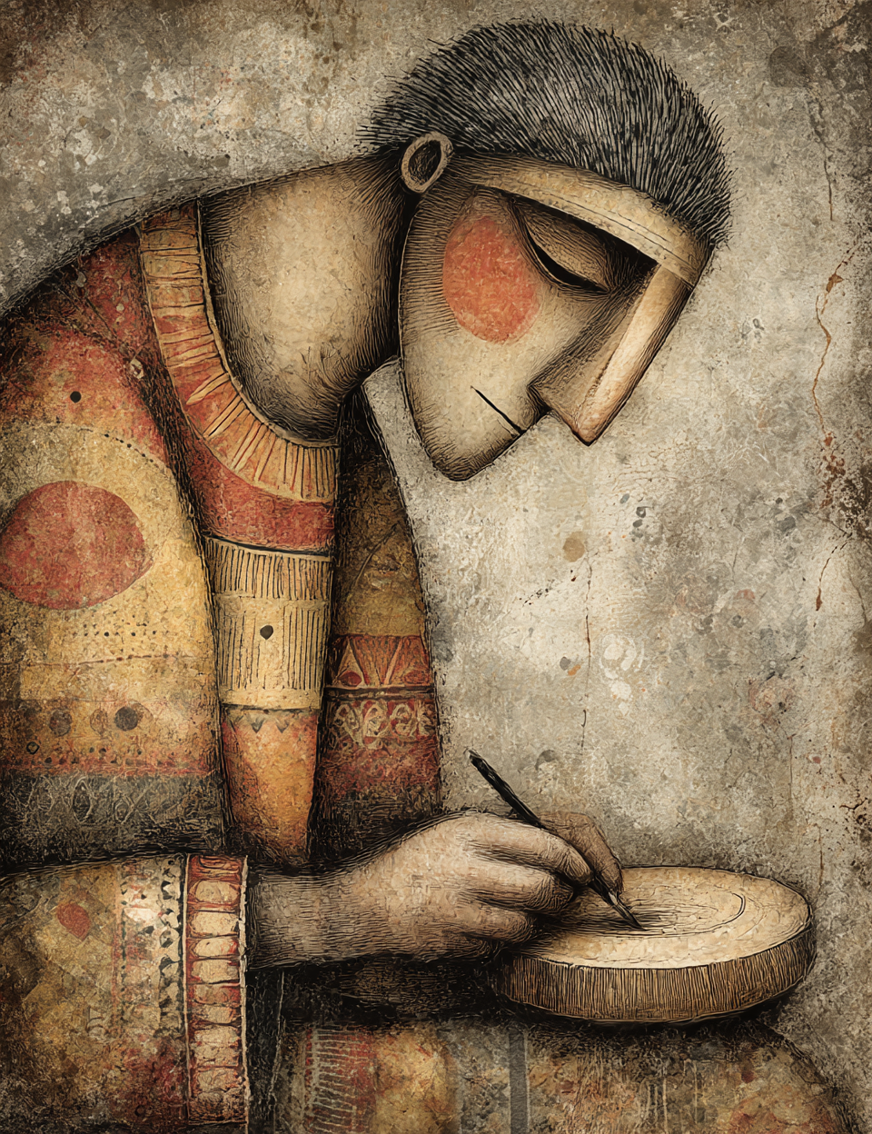 Midjourney V 7 Prompts for DUAL Folk Stamps Tribal Papers