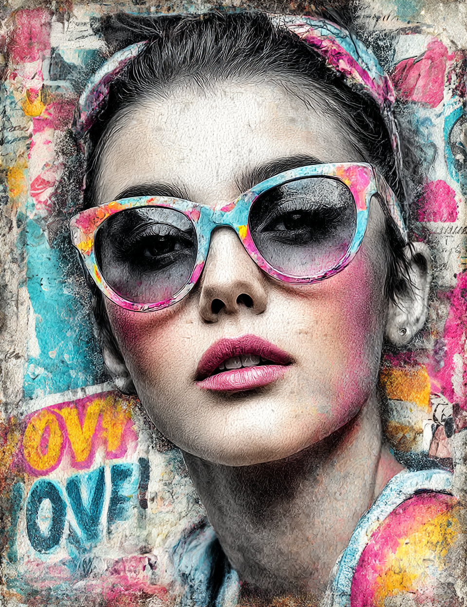 Midjourney V 7 Prompts for DUAL Graffiti Pop Art Junk Journal