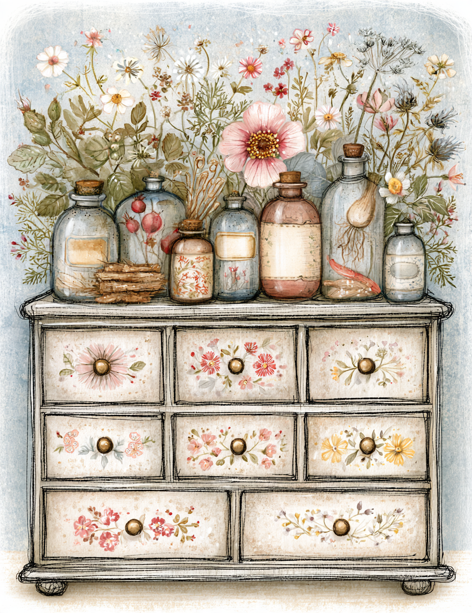 Midjourney V 8.2 Prompts for DUAL Grandmother’s Herbal Apothecary