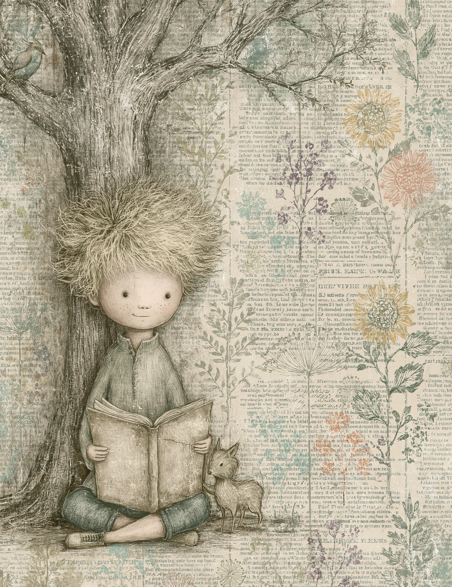 Midjourney V 8.1 Prompts for DUAL Green Whimsical Garden Vintage Pages