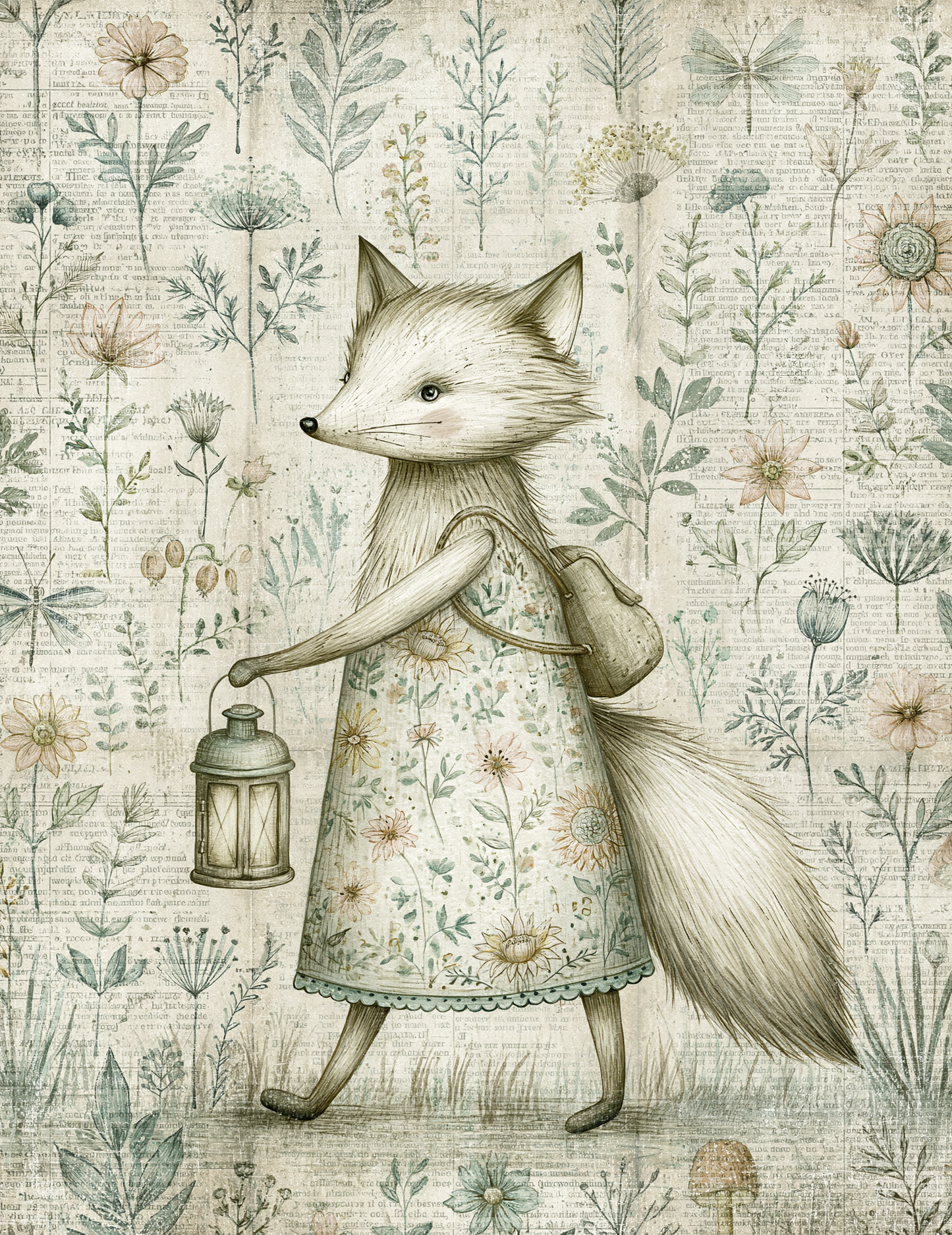 Midjourney V 8.1 Prompts for DUAL Green Whimsical Garden Vintage Pages