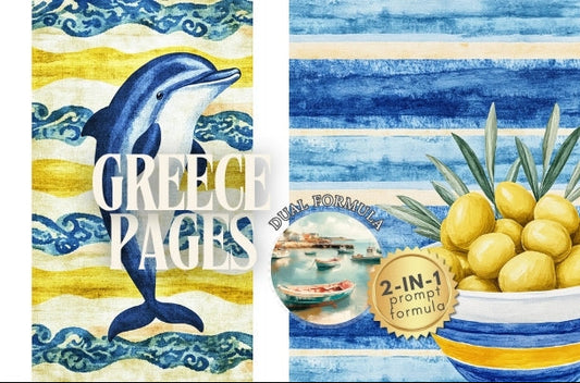 Midjourney V 6.1 Prompts for DUAL Greece in the Mediterranean Pages