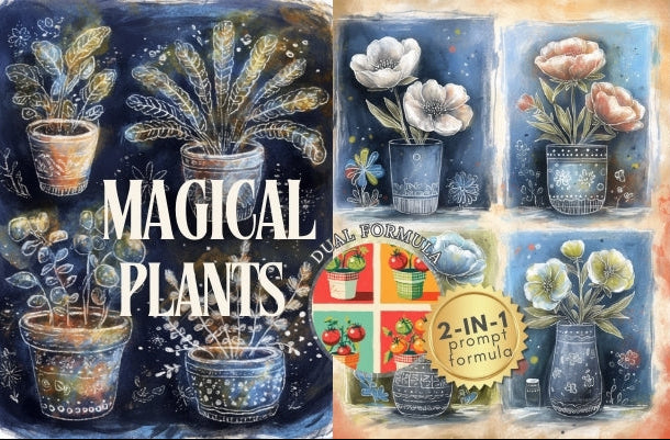 Product packaging for 'Magical Plants' with illustrations of plants and a lemon.