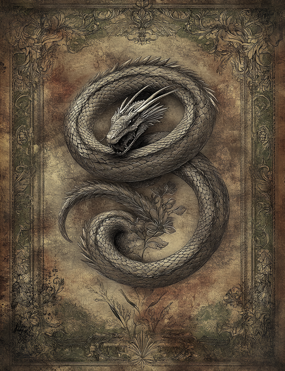 Midjourney V 7 Prompts for DUAL Medieval Occult Dark Alchemy Pages