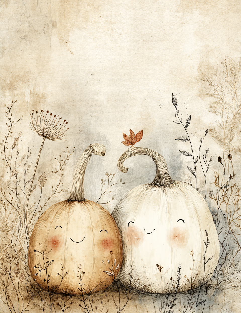 Midjourney V 7 Prompts for DUAL Minimalistic Thanksgiving Blank Pages