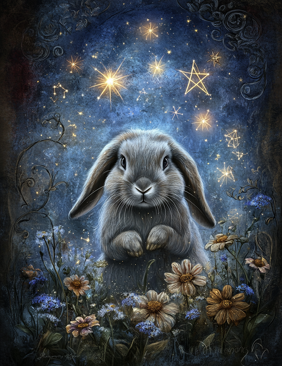 Midjourney V 6.1 Prompts for DUAL Mystic Blue Valley Junk Journal Kit