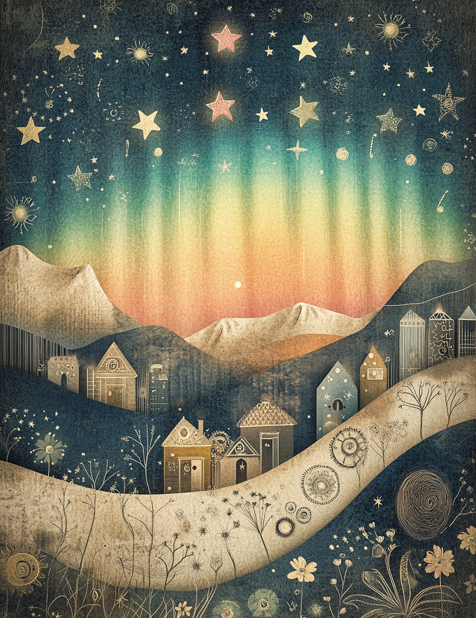 Midjourney V 6.1 Prompts for DUAL Mystic Polar Dreamscapes Illustrations