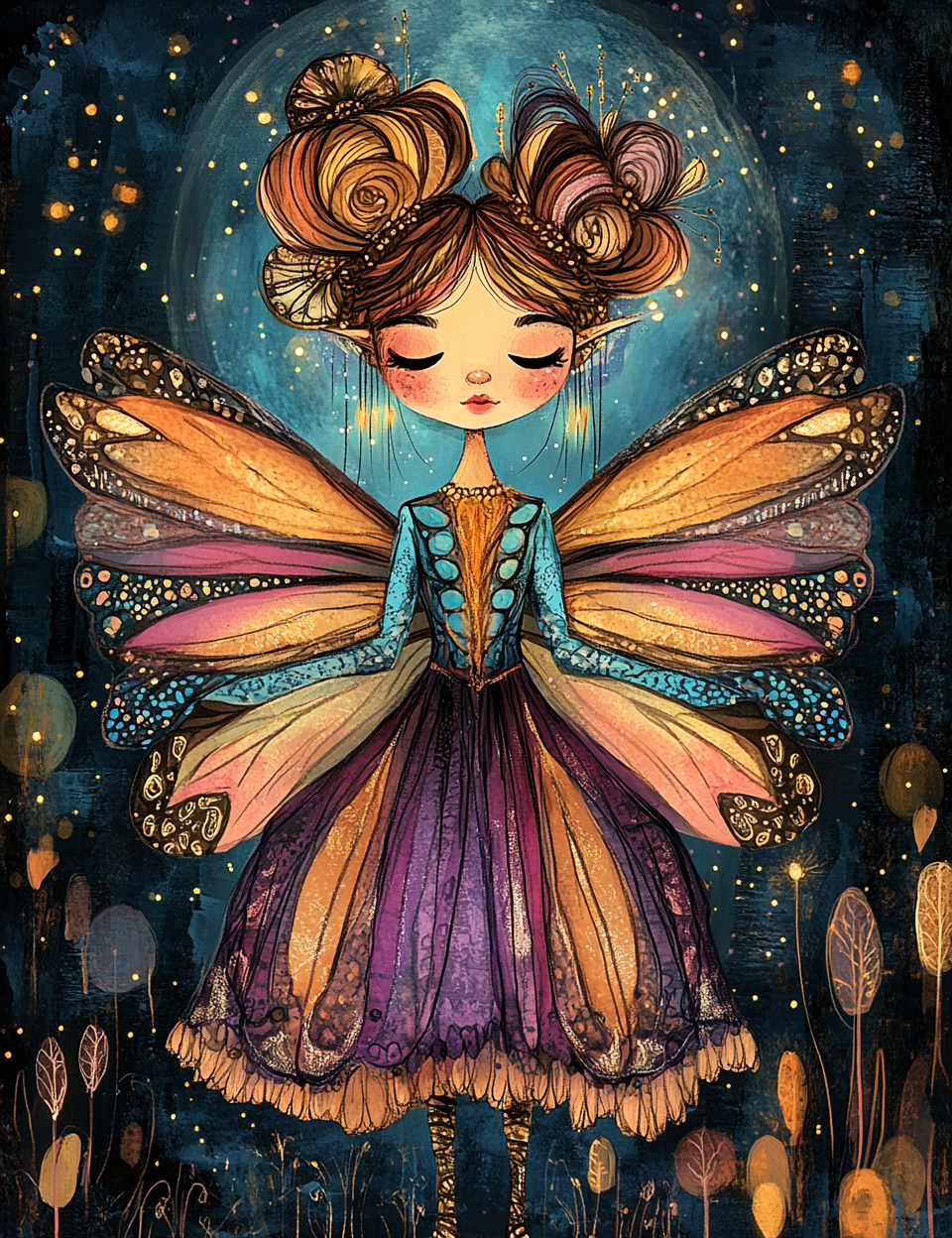 Midjourney V 6.1 Prompts for DUAL Nigh Nocturnal Fairy Tales Pages