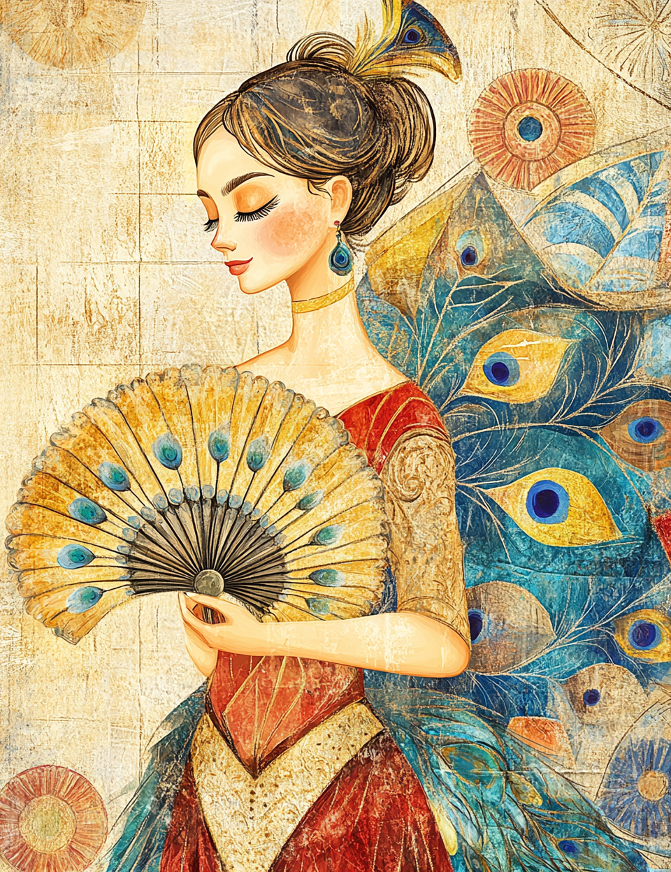 Midjourney V 6.1 Prompts for DUAL Peacock Junk Journal Pages Kit