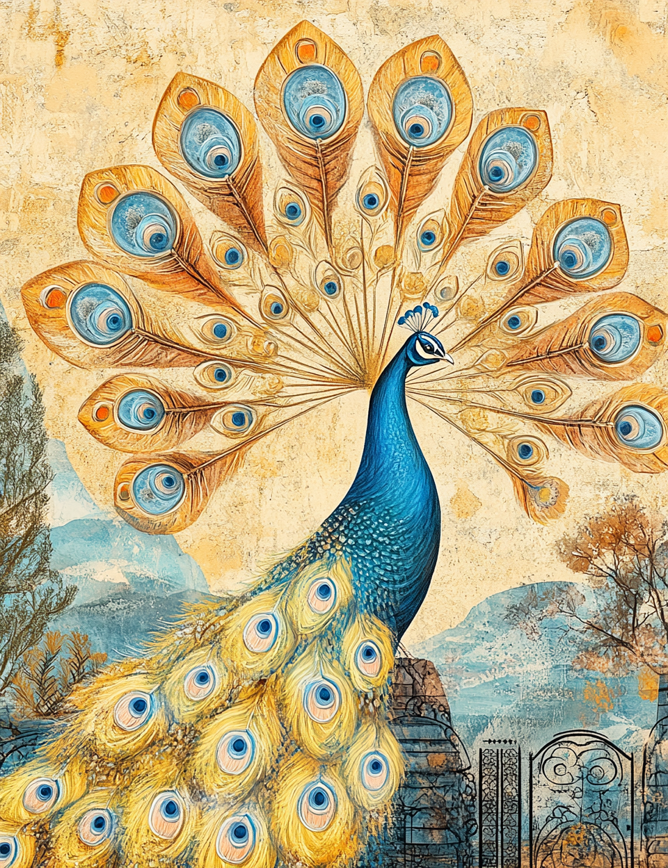 Midjourney V 6.1 Prompts for DUAL Peacock Junk Journal Pages Kit