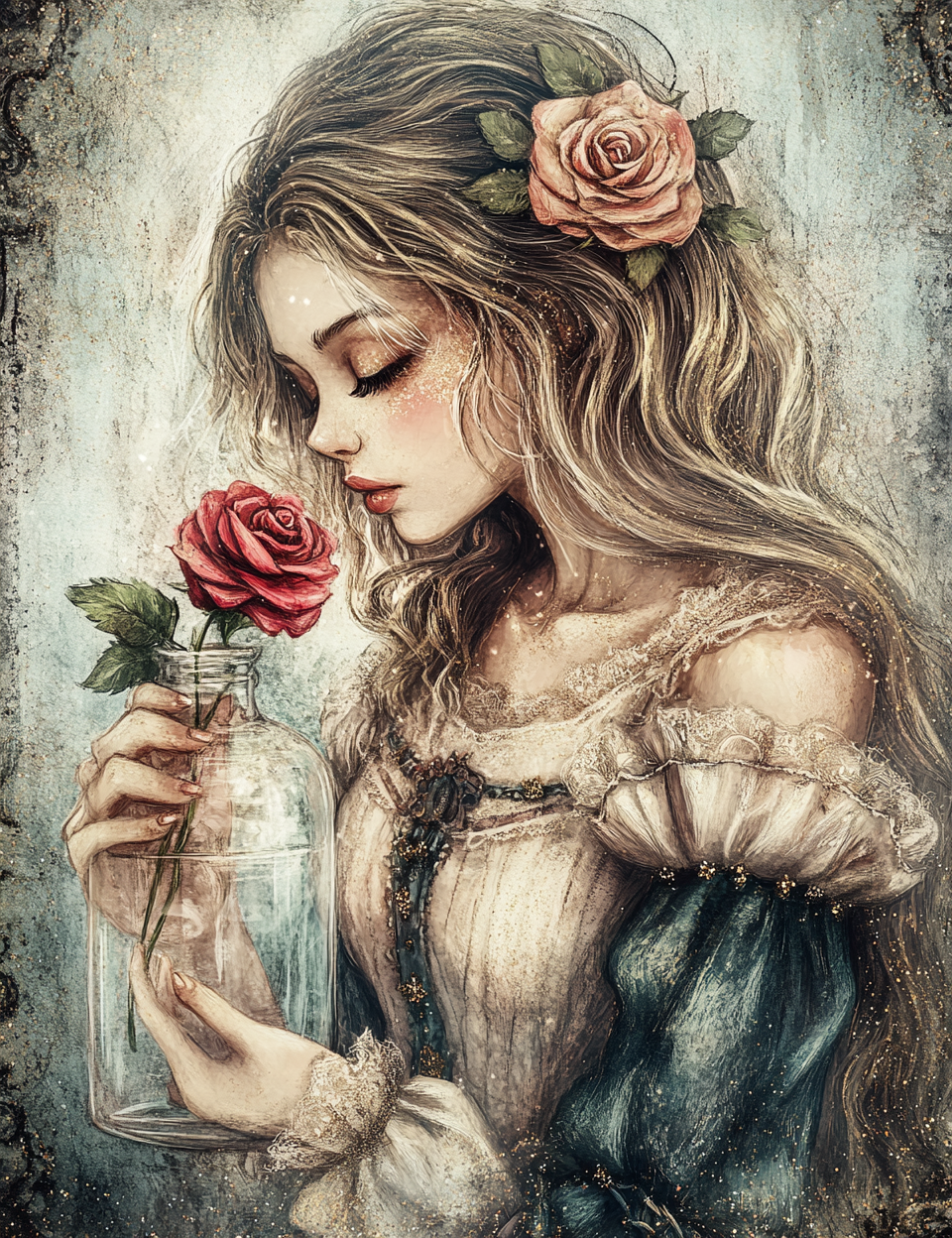 Midjourney V 6.1 Prompts for DUAL Petals of Roses Pages