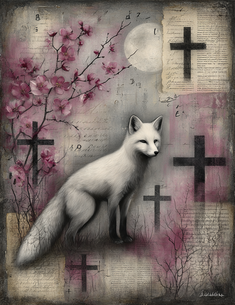 Midjourney V 7 Prompts for DUAL Pink Gothic Creepy Cemetery