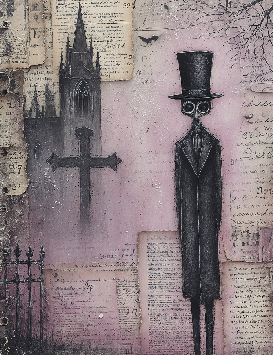 Midjourney V 7 Prompts for DUAL Pink Gothic Creepy Cemetery