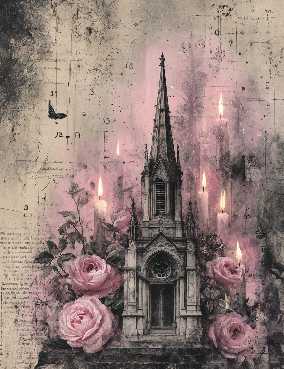 Midjourney V 7 Prompts for DUAL Pink Gothic Creepy Cemetery