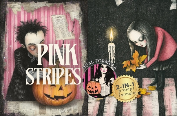 Product packaging with Halloween-themed design featuring a couple, pumpkins, and candles.