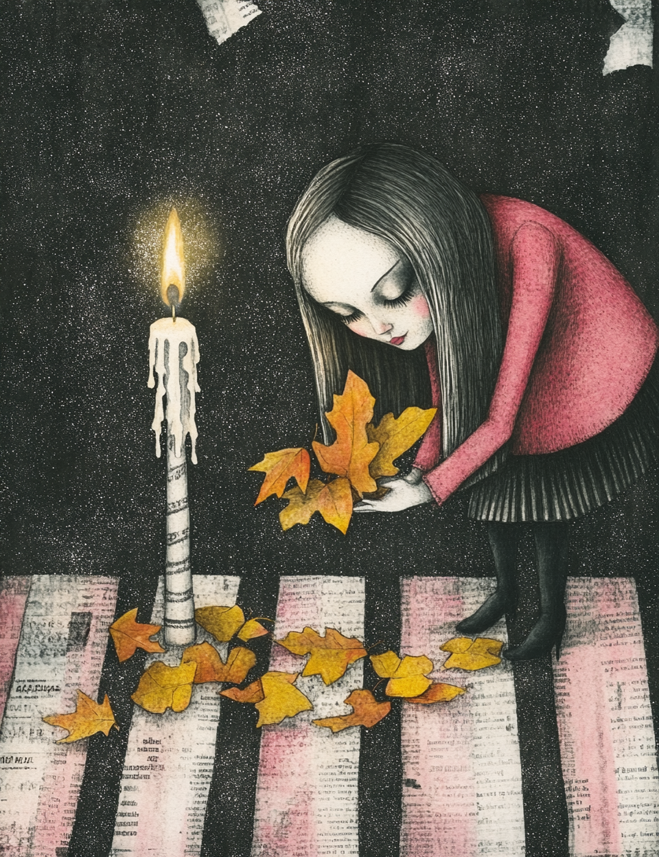 Midjourney V 6.1 Prompts for DUAL Pink Stripes Spooky Mood Pages