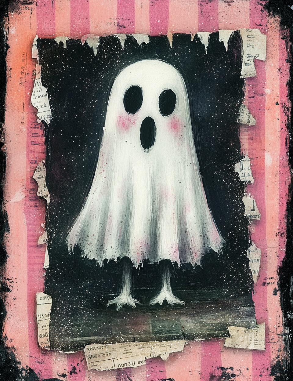 Midjourney V 6.1 Prompts for DUAL Pink Stripes Spooky Mood Pages