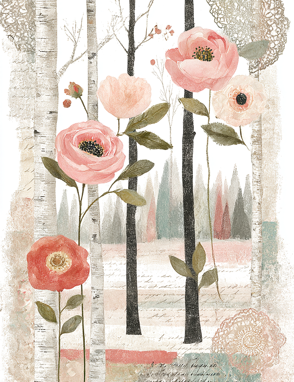 Midjourney V 7 Prompts for DUAL Pink Woodland Pages