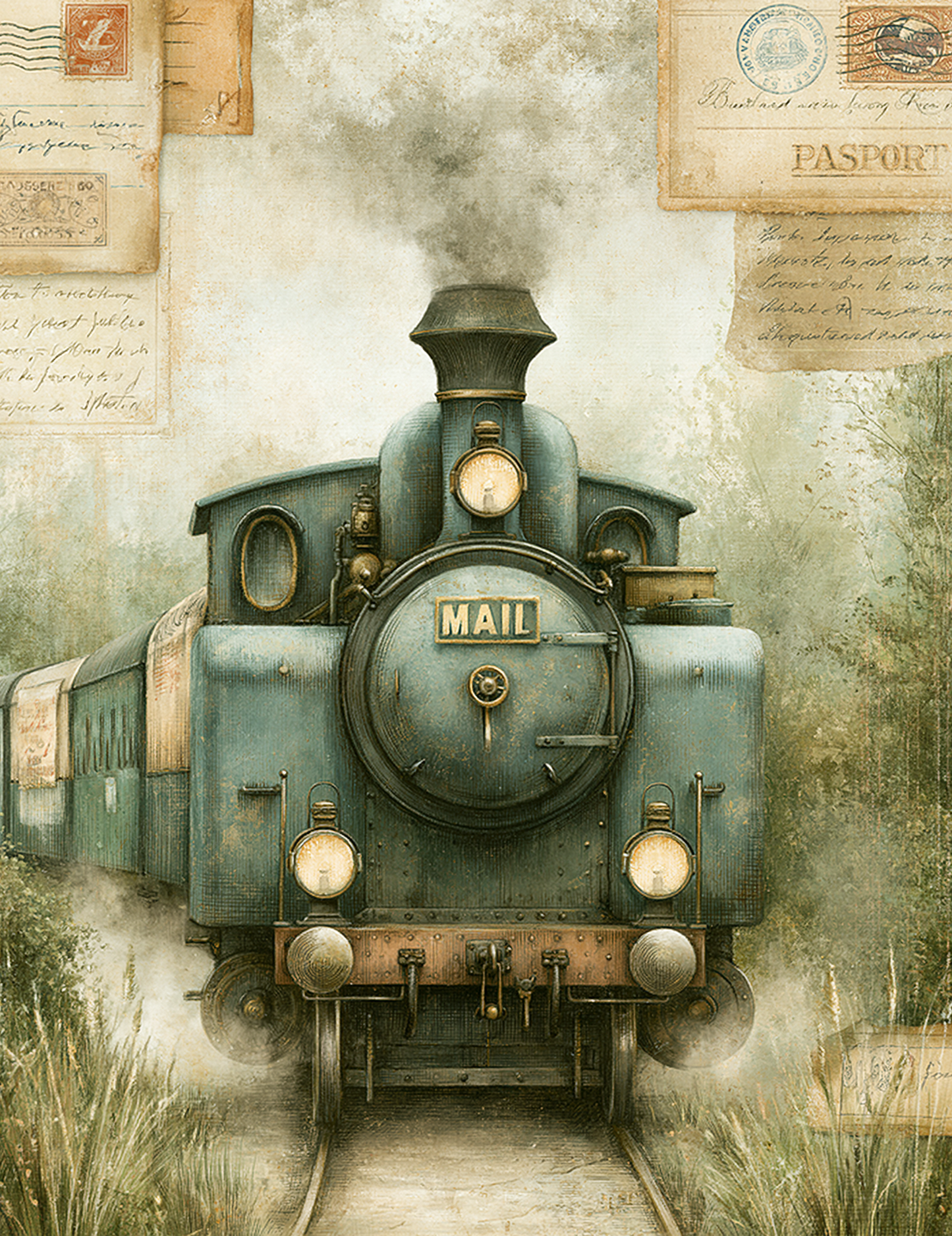 Midjourney V 8.1 Prompts for DUAL Postal Office Junk Journal Pages