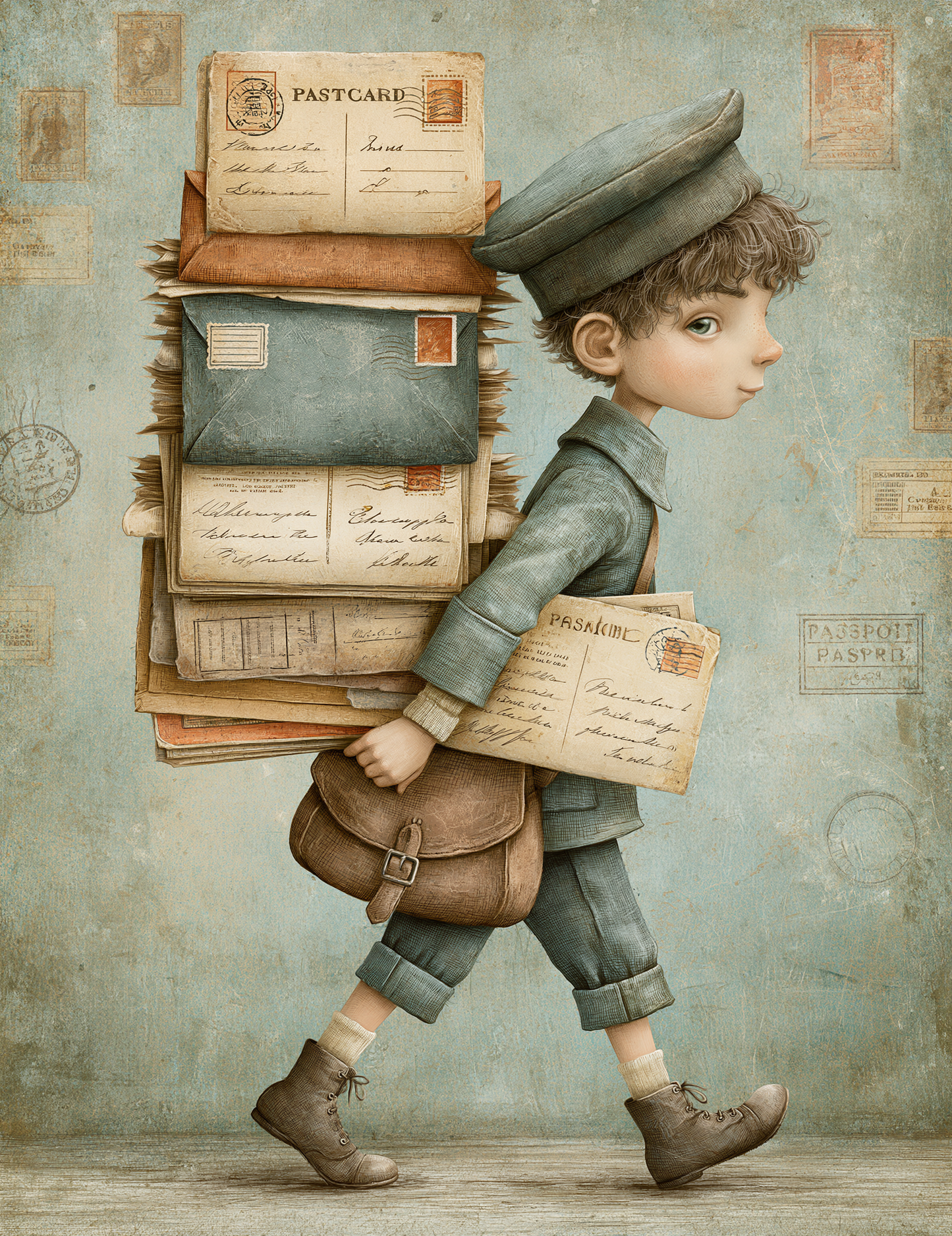 Midjourney V 8.1 Prompts for DUAL Postal Office Junk Journal Pages