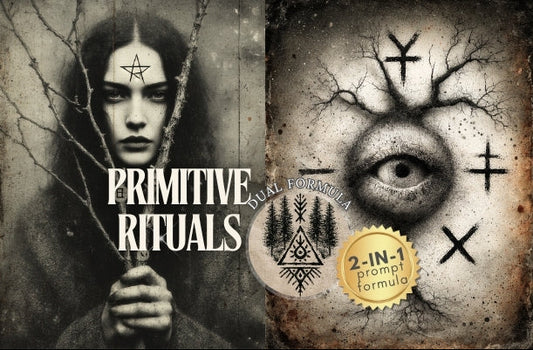 Midjourney V 7 Prompts for DUAL Primitive Forest Rituals Pages