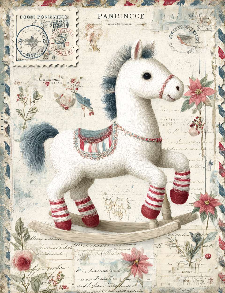 Midjourney V 7 Prompts for DUAL Quirky Christmas Postage Papers