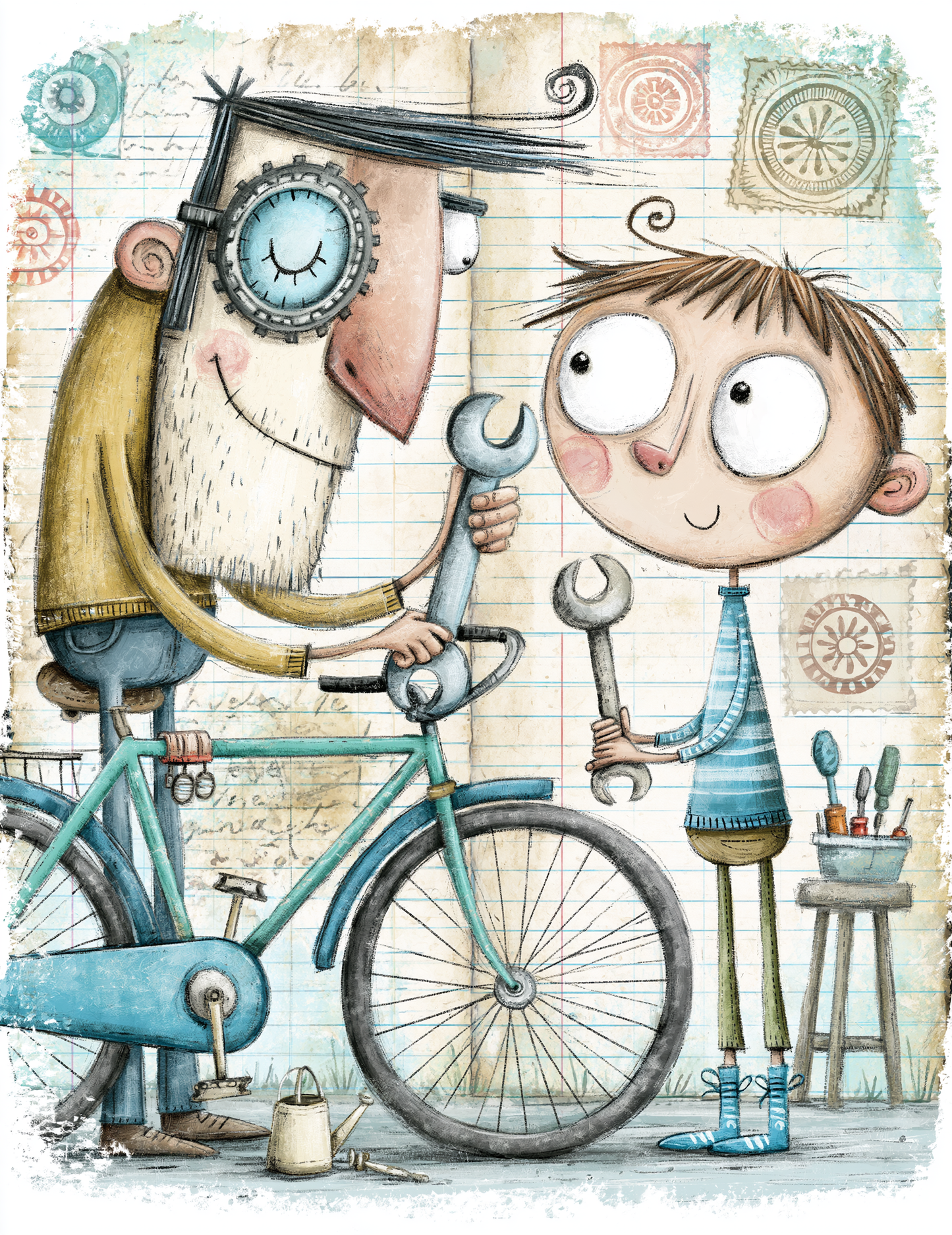 Midjourney V 8.1 Prompts for DUAL Quirky Father’s Day Digital Pages