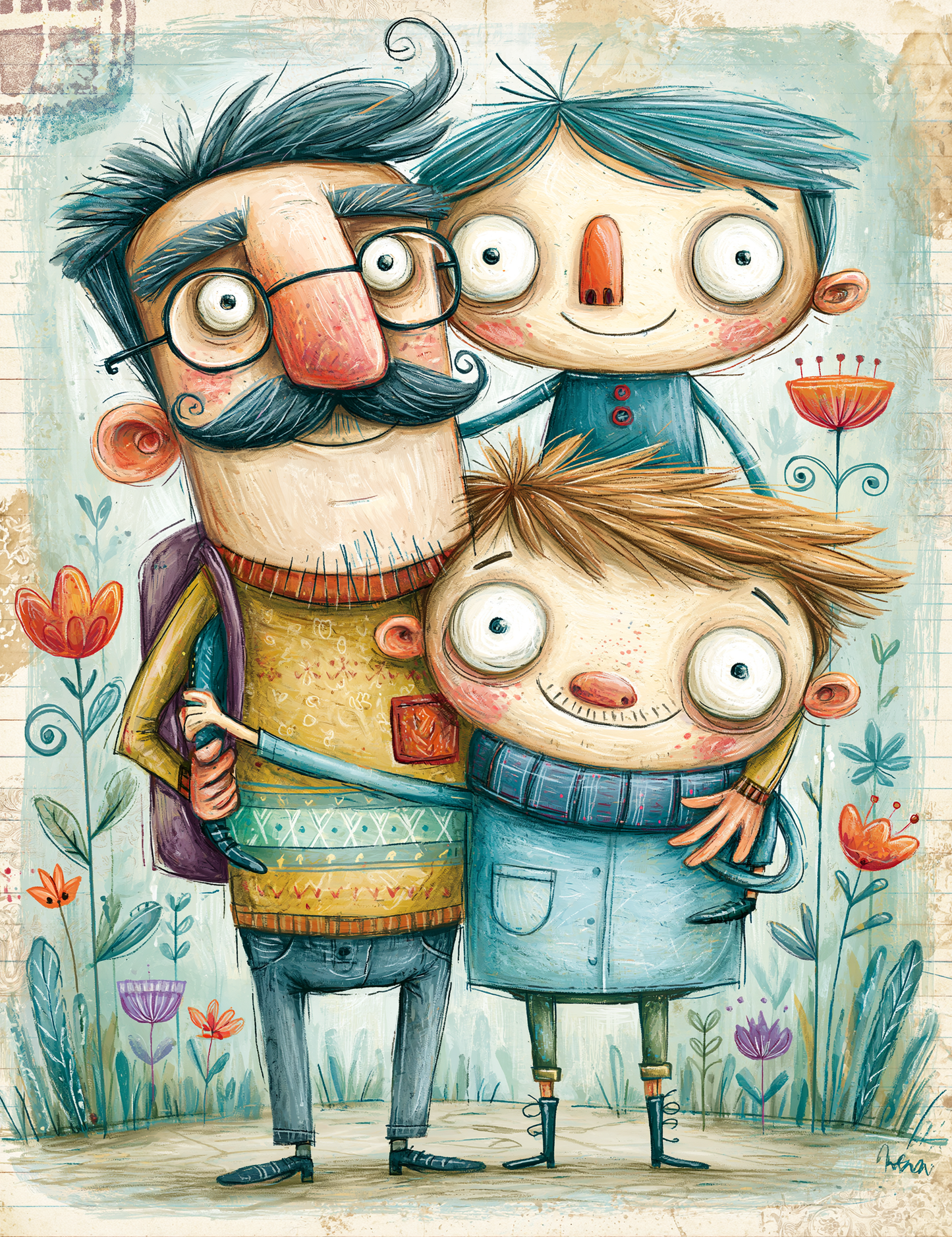 Midjourney V 8.1 Prompts for DUAL Quirky Father’s Day Digital Pages