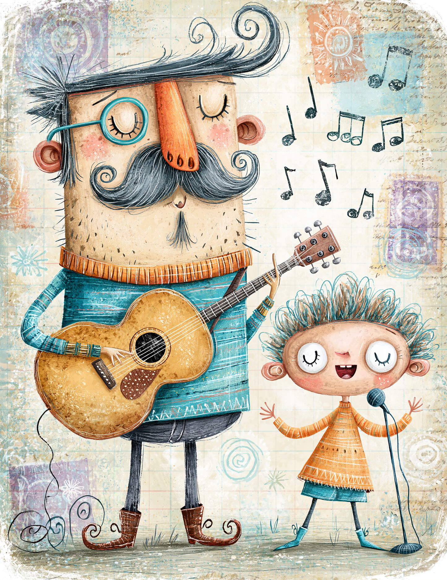 Midjourney V 8.1 Prompts for DUAL Quirky Father’s Day Digital Pages